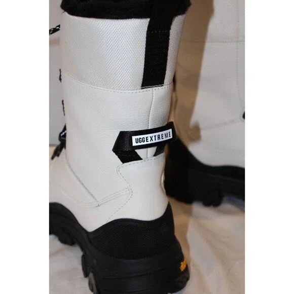 UGG Women's Adirondack Waterproof Tall Meridian Hiker Boots WHITE BLACK 9.5 NEW